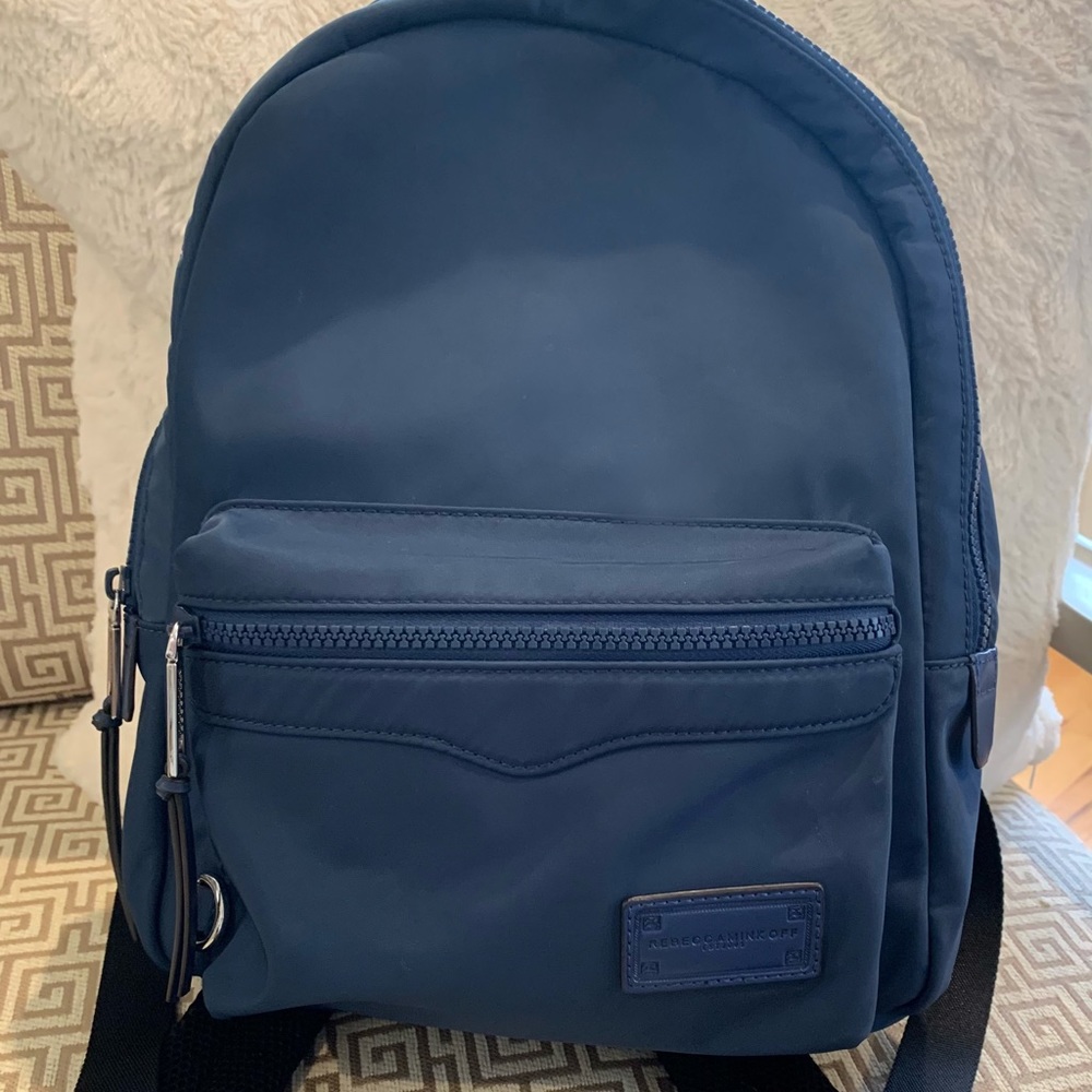 Rebecca Minkoff BackPack. Used twice. Pics unfiltered! Blue, 14”h, 11”w, 4”d.